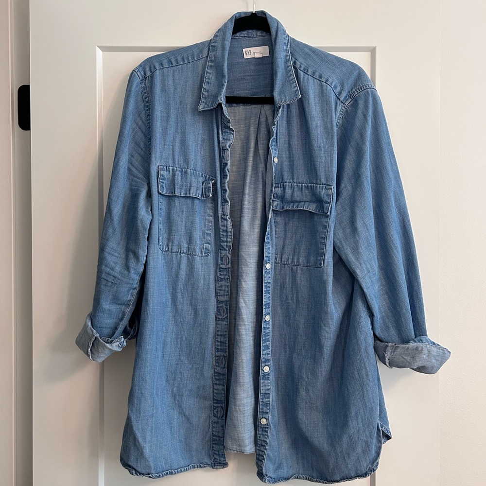 GAP Light Blue Boyfriend Fit Shirt
